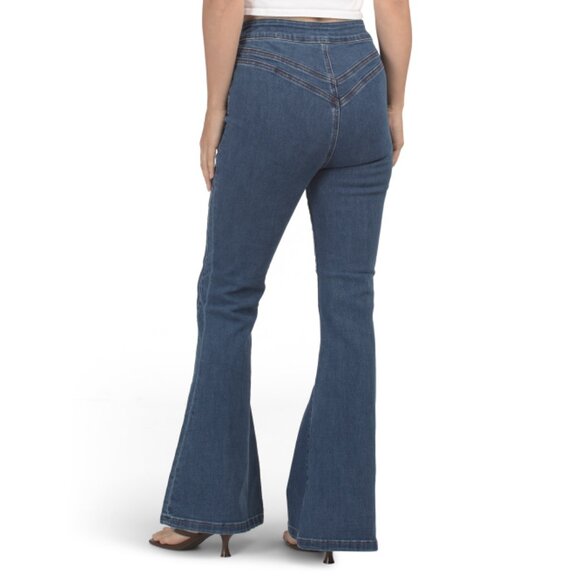 DRIFTWOOD JEANS Medium Wash Veda X Harmony Flare Leg Jeans - Picture 2 of 2